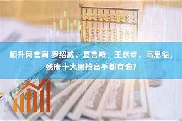 顺升网官网 罗绍威、夏鲁奇、王彦章、高思继，残唐十大用枪高手都有谁？
